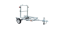 T1180 / SALTER 4X8  FOLDING TRAILER STEEL BLACK ASSEMBLED WITH 5/8'' PLYWOOD